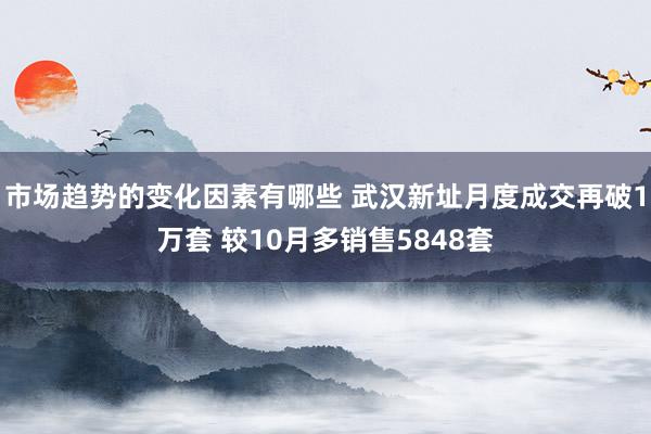 市场趋势的变化因素有哪些 武汉新址月度成交再破1万套 较10月多销售5848套