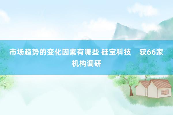 市场趋势的变化因素有哪些 硅宝科技    获66家机构调研