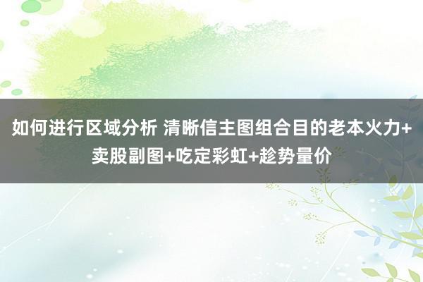 如何进行区域分析 清晰信主图组合目的老本火力+卖股副图+吃定彩虹+趁势量价