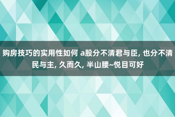 购房技巧的实用性如何 a股分不清君与臣, 也分不清民与主, 久而久, 半山腰~悦目可好