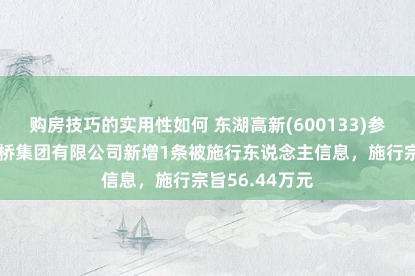 购房技巧的实用性如何 东湖高新(600133)参股的湖北省路桥集团有限公司新增1条被施行东说念主信息，施行宗旨56.44万元