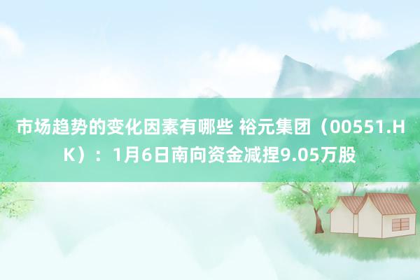 市场趋势的变化因素有哪些 裕元集团（00551.HK）：1月6日南向资金减捏9.05万股