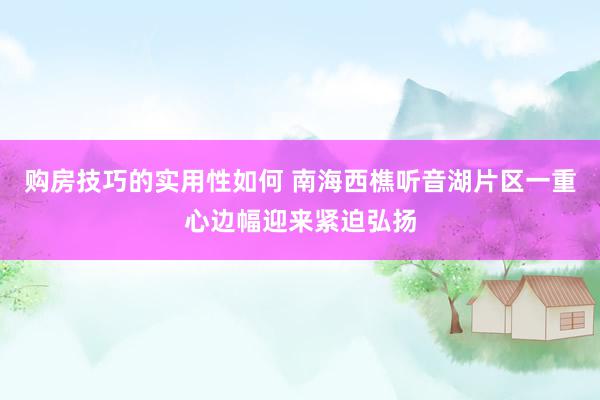 购房技巧的实用性如何 南海西樵听音湖片区一重心边幅迎来紧迫弘扬