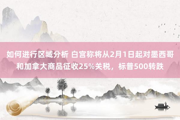 如何进行区域分析 白宫称将从2月1日起对墨西哥和加拿大商品征收25%关税，标普500转跌