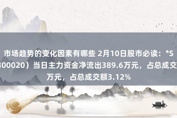 市场趋势的变化因素有哪些 2月10日股市必读：*ST银江（300020）当日主力资金净流出389.6万元，占总成交额3.12%