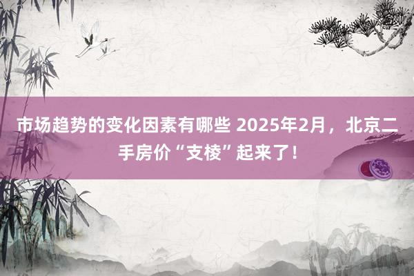 市场趋势的变化因素有哪些 2025年2月，北京二手房价“支棱”起来了！