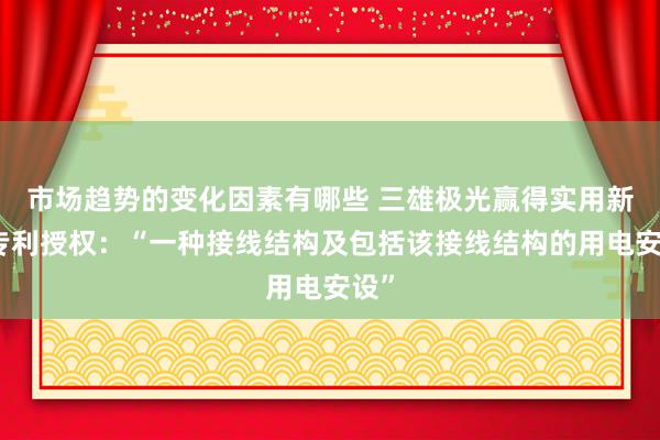 市场趋势的变化因素有哪些 三雄极光赢得实用新式专利授权：“一种接线结构及包括该接线结构的用电安设”