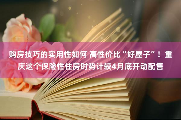 购房技巧的实用性如何 高性价比“好屋子”！重庆这个保险性住房时势计较4月底开动配售